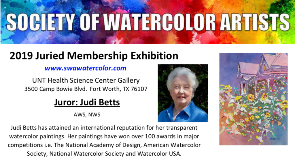 2019 Society of Watercolor Artists Membership Exhibition call for entries