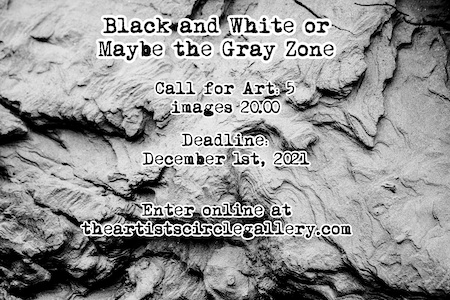 The Artist’s Circle Gallery/ Call for Art/ Black and White or Maybe the Gray Zone