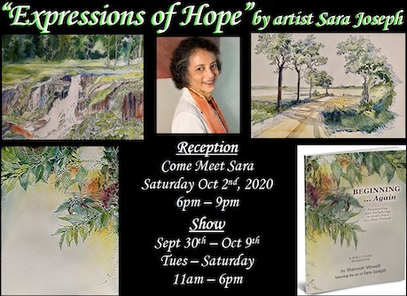 “Expressions of Hope” by artist Sara Joseph Sept. 30-Oct. 9 at Giddens Gallery