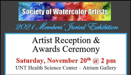 Society of Watercolor Artists 2021 Members Juried Exhibition – Closing Reception & Awards Nov. 20