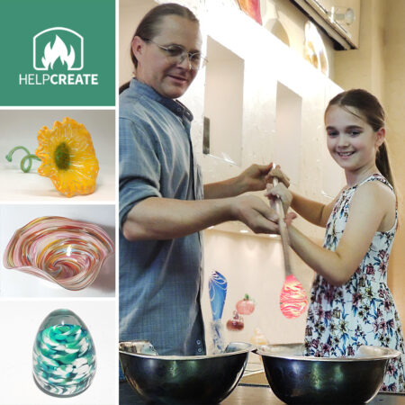 IT’S SPRING AT VETRO Glassblowing Studio with flowers, Easter eggs, and Mother’s Day bowls