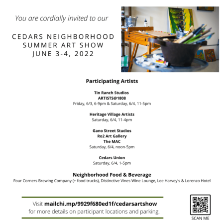 Cedars Neighborhood Summer Art Show June 3 & 4