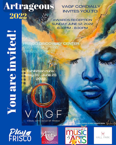 VAGF’s Artrageous – reception June 12 at the Frisco Discovery Center