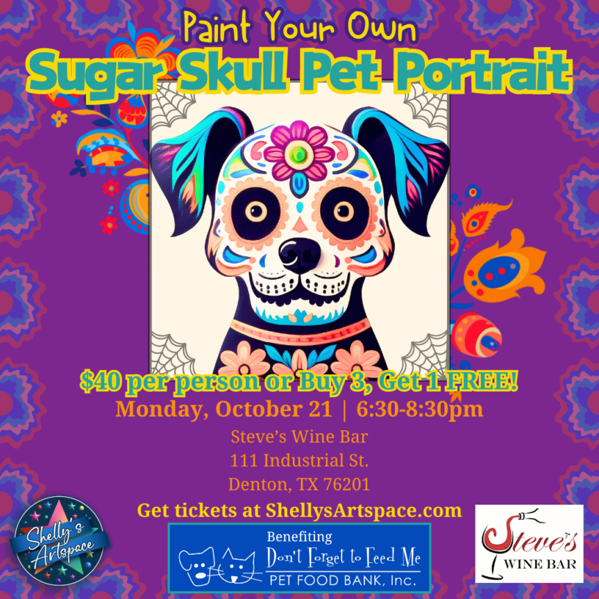 Sugar Skull Pet Portrait Painting